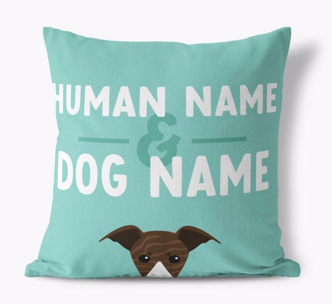 Human And Pet Name: Personalised {breedFullName} Canvas Cushion